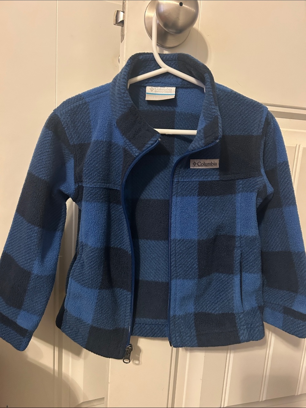 Columbia Kids Blue Plaid Fleece Jacket